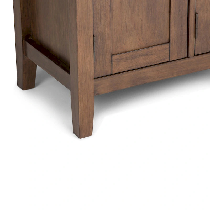 Meuble TV transitionnel en BOIS MASSIF Mansfield de 72 pouces de large pour téléviseurs jusqu'à 80 pouces - 72 L x 16,5 P x 26 H