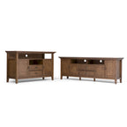 Meuble TV transitionnel en BOIS MASSIF Mansfield de 72 pouces de large pour téléviseurs jusqu'à 80 pouces - 72 L x 16,5 P x 26 H