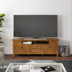 Meuble TV transitionnel en BOIS MASSIF Mansfield de 72 pouces de large pour téléviseurs jusqu'à 80 pouces - 72 L x 16,5 P x 26 H