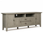 Meuble TV transitionnel en BOIS MASSIF Mansfield de 72 pouces de large pour téléviseurs jusqu'à 80 pouces - 72 L x 16,5 P x 26 H