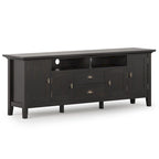 Meuble TV transitionnel en BOIS MASSIF Mansfield de 72 pouces de large pour téléviseurs jusqu'à 80 pouces - 72 L x 16,5 P x 26 H
