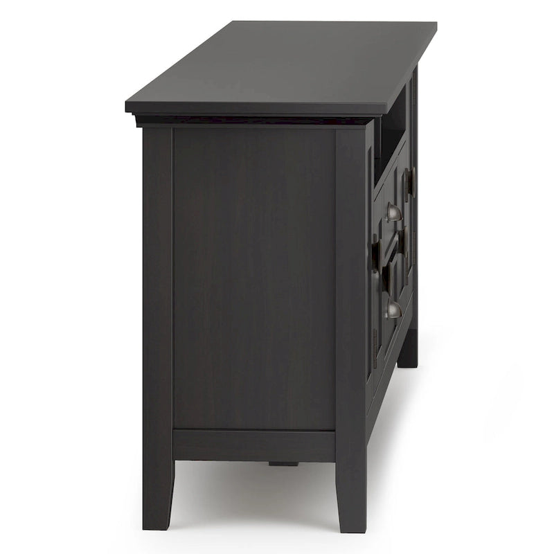 Meuble TV transitionnel en BOIS MASSIF Mansfield de 72 pouces de large pour téléviseurs jusqu'à 80 pouces - 72 L x 16,5 P x 26 H