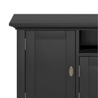 Meuble TV transitionnel en BOIS MASSIF Mansfield de 72 pouces de large pour téléviseurs jusqu'à 80 pouces - 72 L x 16,5 P x 26 H