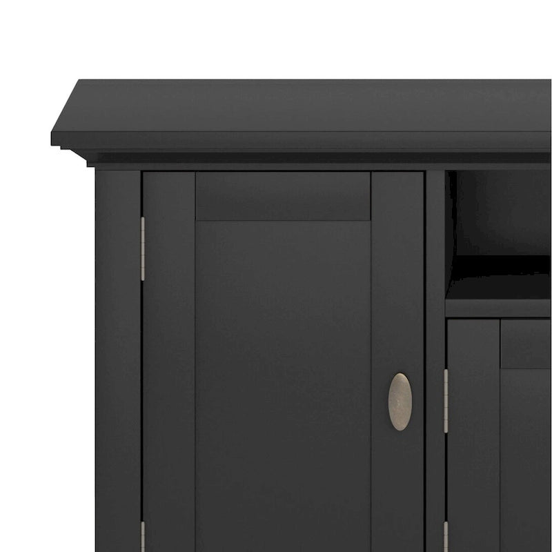 Meuble TV transitionnel en BOIS MASSIF Mansfield de 72 pouces de large pour téléviseurs jusqu'à 80 pouces - 72 L x 16,5 P x 26 H