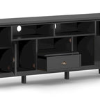 Meuble TV transitionnel en BOIS MASSIF Mansfield de 72 pouces de large pour téléviseurs jusqu'à 80 pouces - 72 L x 16,5 P x 26 H