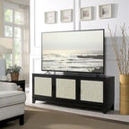 Meuble console multimédia moderne en cannage Sheridan de 62,99 po.