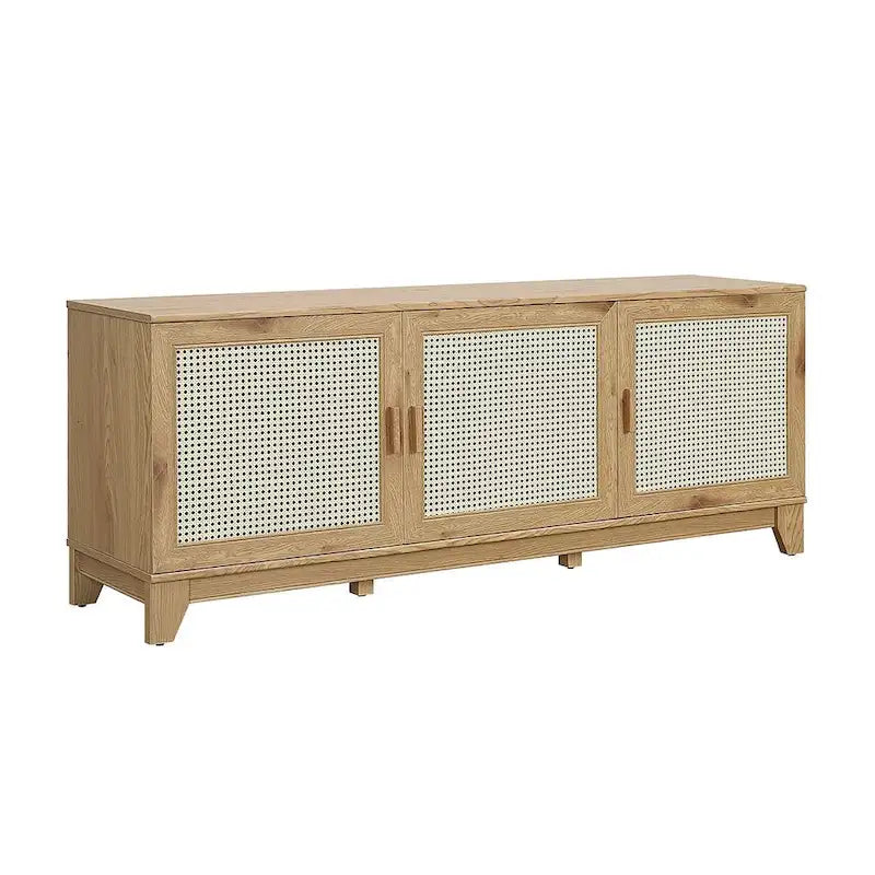 Meuble console multimédia moderne en cannage Sheridan de 62,99 po.