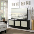Meuble console multimédia moderne en cannage Sheridan de 62,99 po.