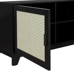 Meuble console multimédia moderne en cannage Sheridan de 62,99 po.