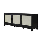 Meuble console multimédia moderne en cannage Sheridan de 62,99 po.