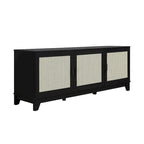 Meuble console multimédia moderne en cannage Sheridan de 62,99 po.