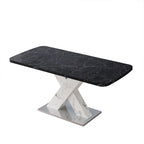 Table à manger carrée en marbre, moderne, L 120-160 cm