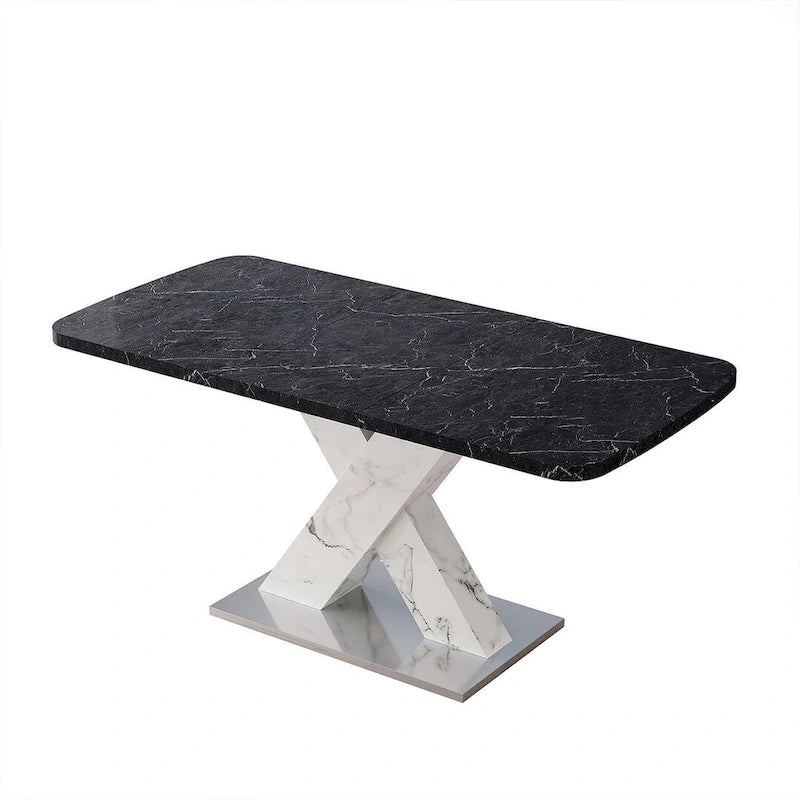 Table à manger carrée en marbre, moderne, L 120-160 cm