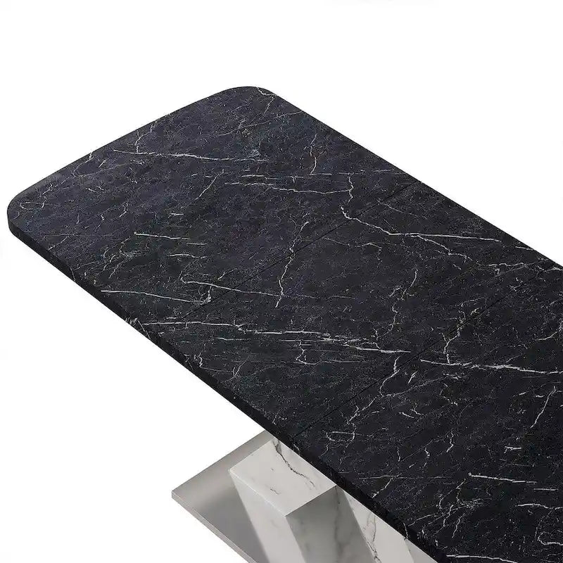 Table à manger carrée en marbre, moderne, L 120-160 cm