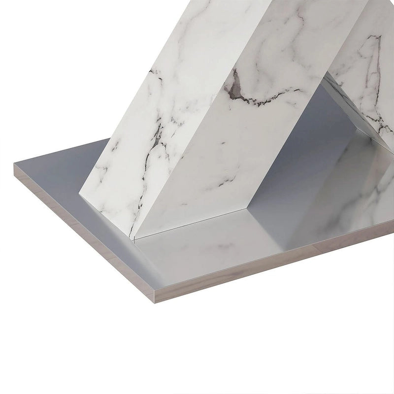 Table à manger carrée en marbre, moderne, L 120-160 cm