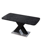 Table à manger carrée en marbre, moderne, L 120-160 cm