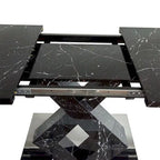 Table à manger carrée en marbre, moderne, L 120-160 cm