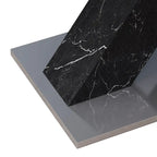 Table à manger carrée en marbre, moderne, L 120-160 cm