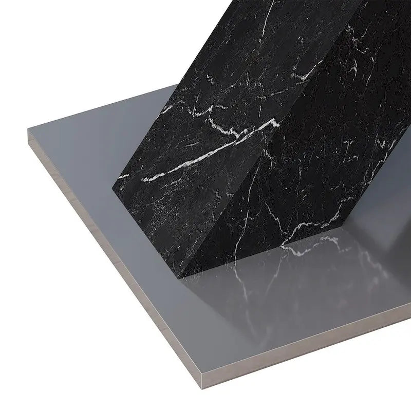 Table à manger carrée en marbre, moderne, L 120-160 cm