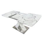 Table à manger carrée en marbre, moderne, L 120-160 cm