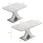 Table à manger carrée en marbre, moderne, L 120-160 cm