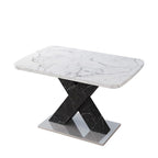 Table à manger carrée en marbre, moderne, L 120-160 cm