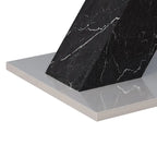 Table à manger carrée en marbre, moderne, L 120-160 cm