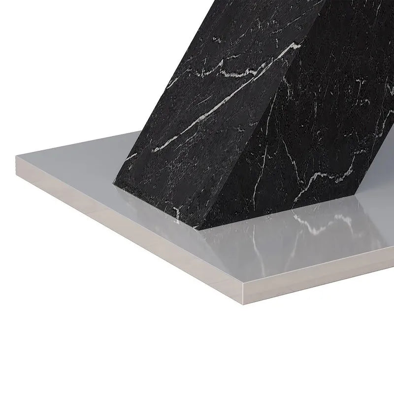 Table à manger carrée en marbre, moderne, L 120-160 cm