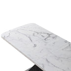Table à manger carrée en marbre, moderne, L 120-160 cm