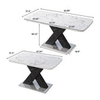 Table à manger carrée en marbre, moderne, L 120-160 cm