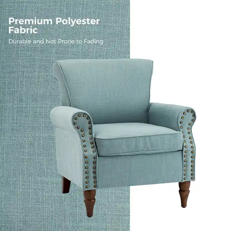 Lot de 2 chaises d'appoint rembourrées et confortables avec pieds en bois tournés et garniture cloutée par