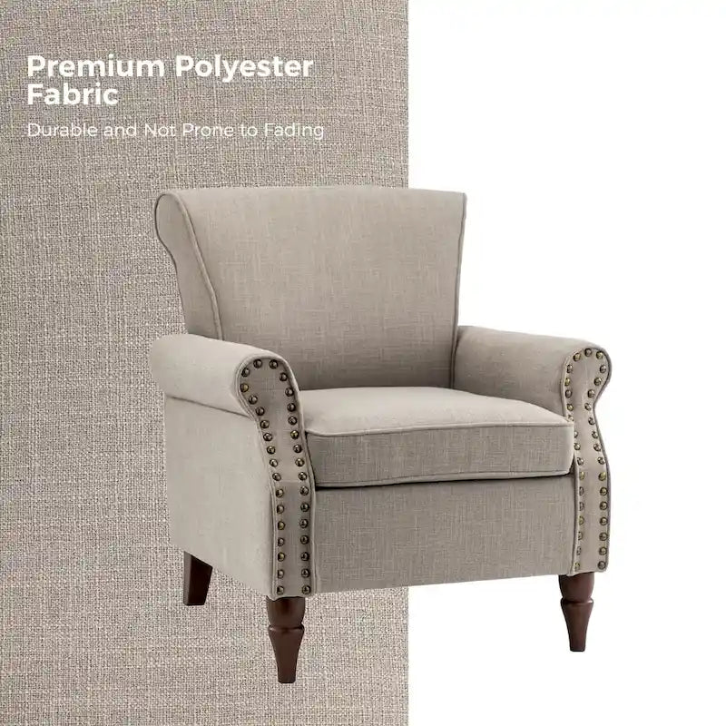 Lot de 2 chaises d'appoint rembourrées et confortables avec pieds en bois tournés et garniture cloutée par