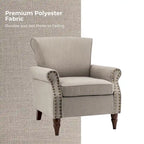 Lot de 2 chaises d'appoint rembourrées et confortables avec pieds en bois tournés et garniture cloutée par