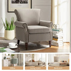 Lot de 2 chaises d'appoint rembourrées et confortables avec pieds en bois tournés et garniture cloutée par