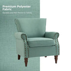 Lot de 2 chaises d'appoint rembourrées et confortables avec pieds en bois tournés et garniture cloutée par