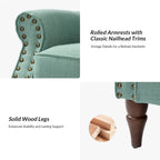 Lot de 2 chaises d'appoint rembourrées et confortables avec pieds en bois tournés et garniture cloutée par