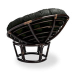 Fauteuil Papasan en rotin Bali de 106,68 cm avec coussin en microsuède