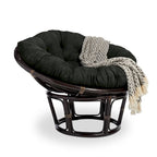 Fauteuil Papasan en rotin Bali de 106,68 cm avec coussin en microsuède