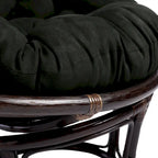 Fauteuil Papasan en rotin Bali de 106,68 cm avec coussin en microsuède