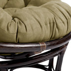 Fauteuil Papasan en rotin Bali de 106,68 cm avec coussin en microsuède
