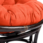 Fauteuil Papasan en rotin Bali de 106,68 cm avec coussin en microsuède