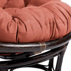 Fauteuil Papasan en rotin Bali de 106,68 cm avec coussin en microsuède