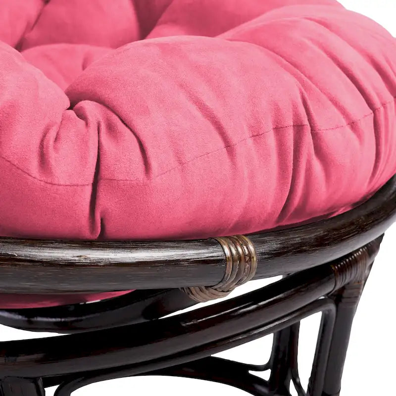 Fauteuil Papasan en rotin Bali de 106,68 cm avec coussin en microsuède