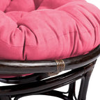 Fauteuil Papasan en rotin Bali de 106,68 cm avec coussin en microsuède