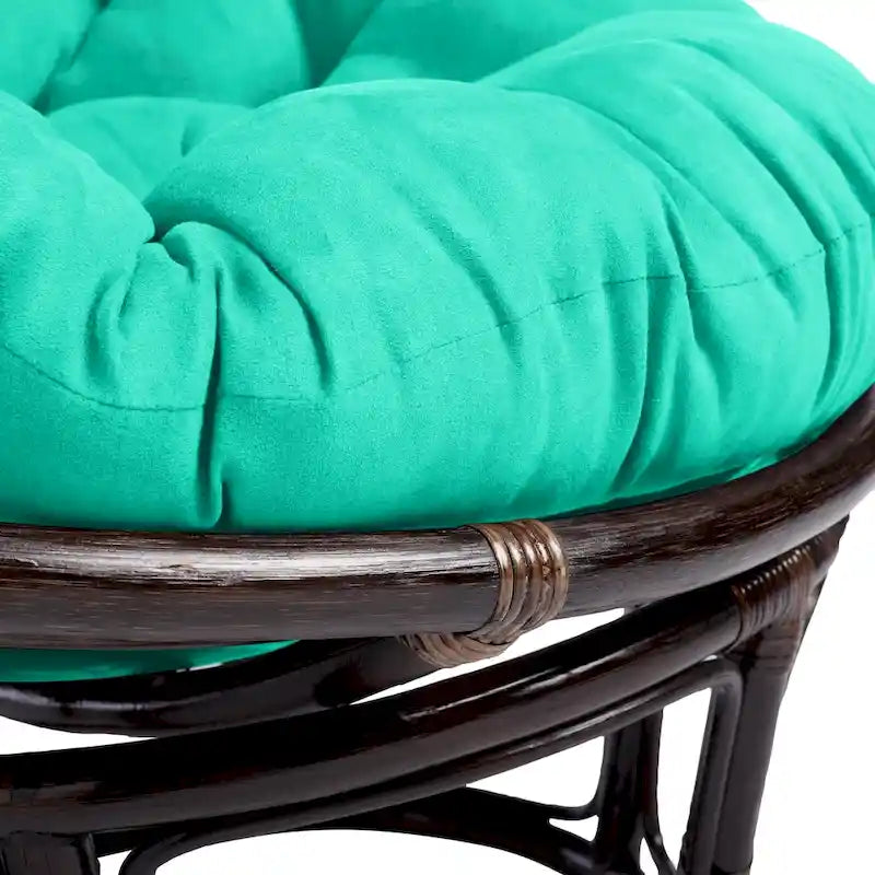 Fauteuil Papasan en rotin Bali de 106,68 cm avec coussin en microsuède