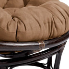 Fauteuil Papasan en rotin Bali de 106,68 cm avec coussin en microsuède