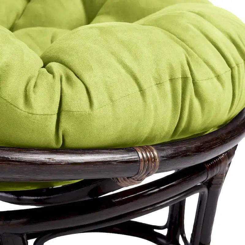 Fauteuil Papasan en rotin Bali de 106,68 cm avec coussin en microsuède