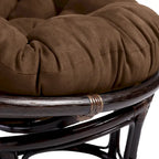 Fauteuil Papasan en rotin Bali de 106,68 cm avec coussin en microsuède