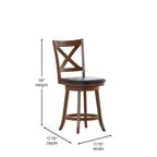 Tabouret de comptoir pivotant en bois, modèle Ladderback, capitonné et moderne