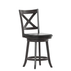 Tabouret de comptoir pivotant en bois, modèle Ladderback, capitonné et moderne